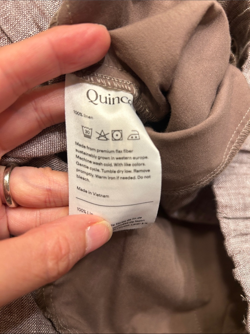 Quince large brown linen pants - Picture 5 of 5